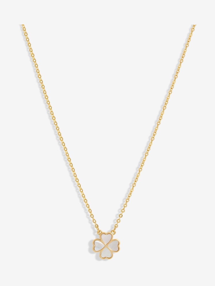 Jon Richard Gold Tone Mother Of Pearl Heart Clover Pendant - Image 1 of 1