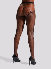 Ann Summers Black Fishnet Strappy Crotchless Tights - Image 2 of 3