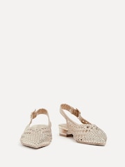 Linzi Gold Carolina Low Heeled Woven Slingback Courts - Image 4 of 6
