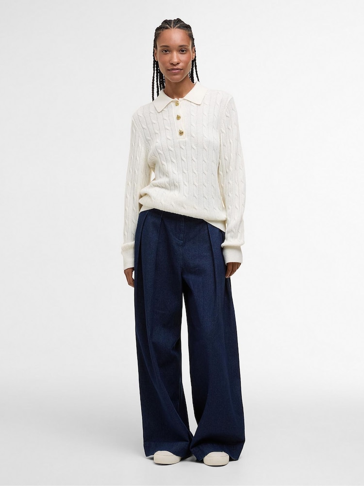 Barbour Cream Evie Knitted Jumper - Image 2 of 7 Barbour Cream Evie Knitted Jumper - Image 2 of 7