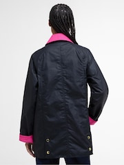 Barbour® Navy/Pink Modern Beadnell Wax Jacket - Image 3 of 7