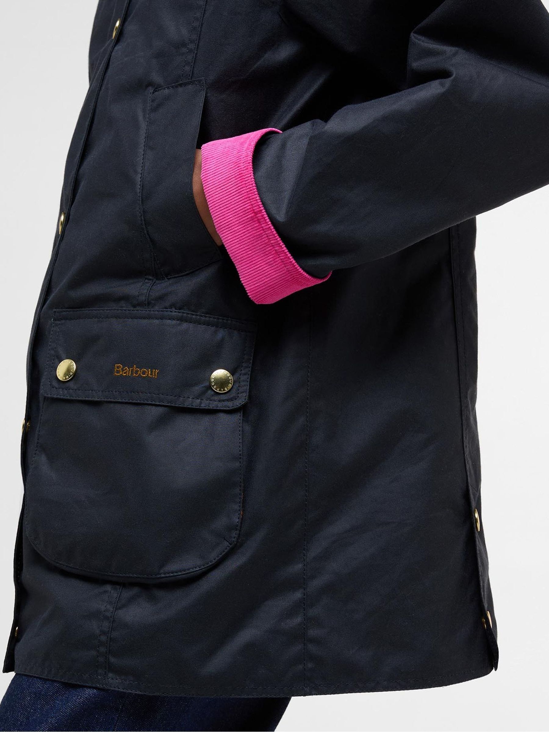 Buy Barbour® Navy/Pink Modern Beadnell Wax Jacket from Next Belgium