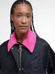 Barbour® Navy/Pink Modern Beadnell Wax Jacket - Image 5 of 7