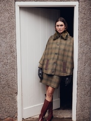 Barbour® Green Flax Lily Wool Cape - Image 1 of 8
