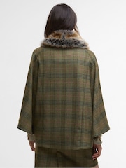 Barbour® Green Flax Lily Wool Cape - Image 4 of 8
