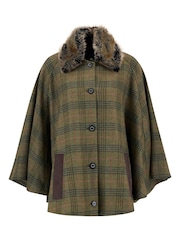 Barbour® Green Flax Lily Wool Cape - Image 7 of 8