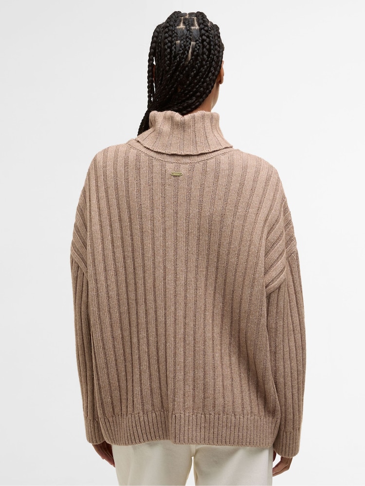 Barbour Brown Maeve Knitted Jumper - Image 2 of 7 Barbour Brown Maeve Knitted Jumper - Image 2 of 7