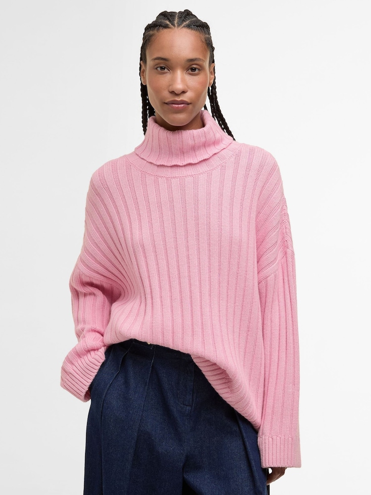 Barbour Pink Maeve Knitted Jumper - Image 1 of 7 Barbour Pink Maeve Knitted Jumper - Image 1 of 7