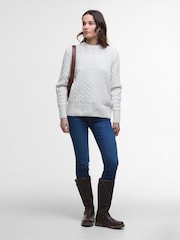 Barbour® White Belford Knitted Jumper - Image 2 of 8
