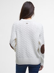 Barbour® White Belford Knitted Jumper - Image 3 of 8