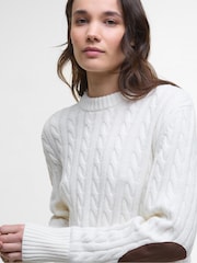 Barbour® White Belford Knitted Jumper - Image 4 of 8