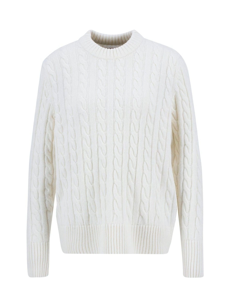 Barbour® White Belford Knitted Jumper - Image 8 of 8
