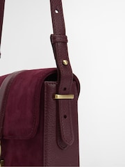 Barbour® Burgundy Rosa Suede & Leather Cross-Body Bag - Image 10 of 13