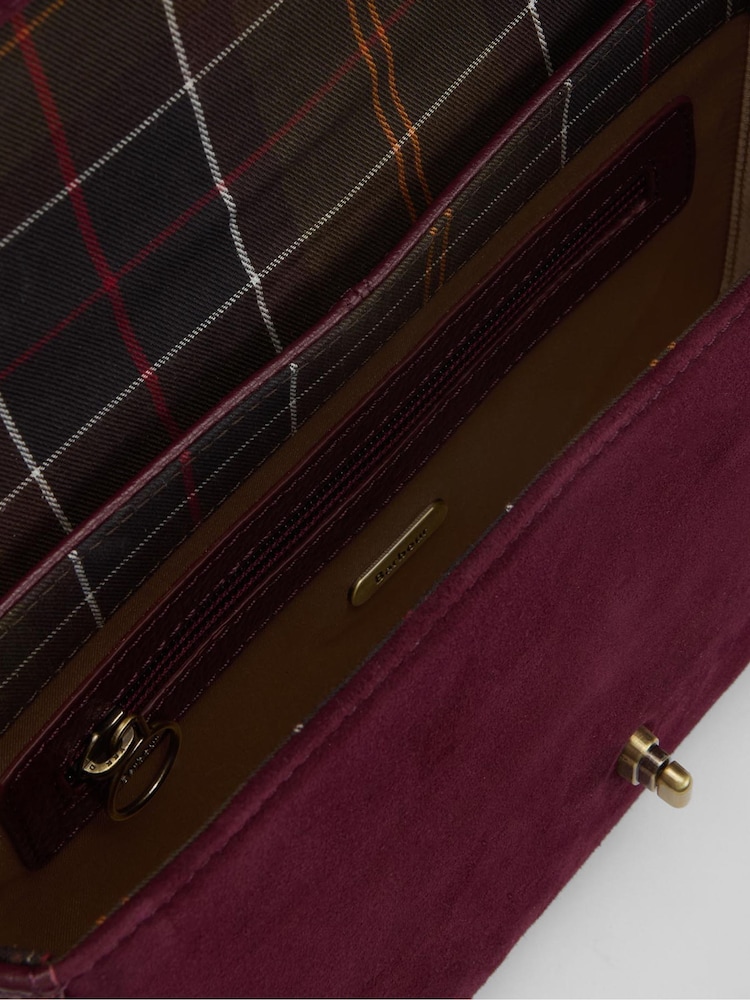 Barbour® Burgundy Rosa Suede & Leather Cross-Body Bag - Image 13 of 13