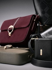 Barbour® Burgundy Rosa Suede & Leather Cross-Body Bag - Image 4 of 5
