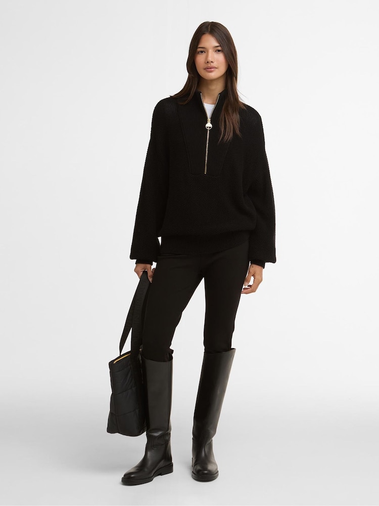 Barbour® International Black Rae Knitted Jumper - Image 2 of 7 Barbour® International Black Rae Knitted Jumper - Image 2 of 7