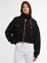 Barbour® International Black Katya Sweat Bomber Jacket - Image 1 of 7