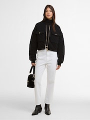 Barbour® International Black Katya Sweat Bomber Jacket - Image 2 of 7