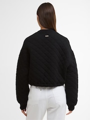 Barbour® International Black Katya Sweat Bomber Jacket - Image 3 of 7