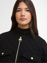 Barbour® International Black Katya Sweat Bomber Jacket - Image 4 of 7