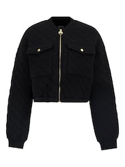 Barbour® International Black Katya Sweat Bomber Jacket - Image 6 of 7