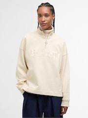 Barbour® Cream Sara Half Zip Sweatshirt - Image 1 of 7