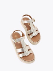 Carvela Comfort Gold Pavilion T Bar Sandals - Image 2 of 3