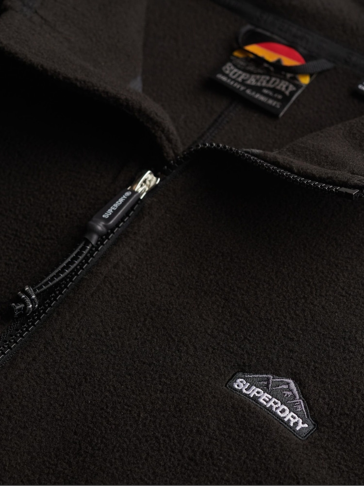 Superdry Black Full Zip Polar Fleece - Image 6 of 6