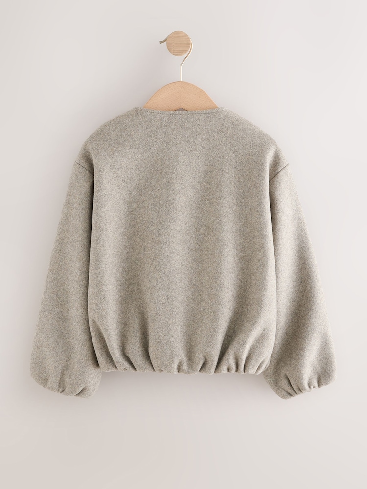 Gris - Bubble Hem Jacket With Wool (6-14yrs) - Imagen 2 de 5