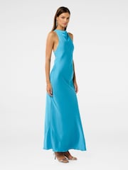 Forever New Blue Audrey Satin Backless Maxi Dress - Image 2 of 5