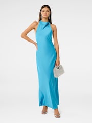 Forever New Blue Audrey Satin Backless Maxi Dress - Image 3 of 5