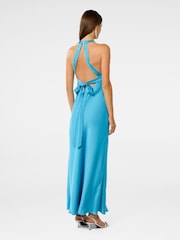 Forever New Blue Audrey Satin Backless Maxi Dress - Image 4 of 5