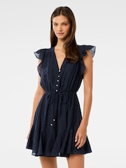 Forever New Blue Maxine Flutter Sleeves Mini Dress - Image 1 of 5