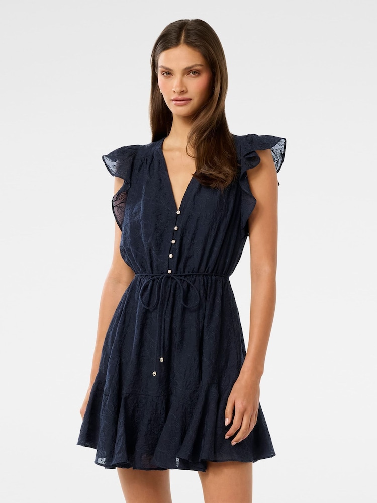 Forever New Blue Maxine Flutter Sleeves Mini Dress - Image 1 of 5