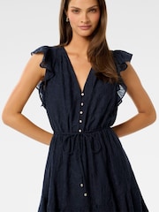 Forever New Blue Maxine Flutter Sleeves Mini Dress - Image 4 of 5