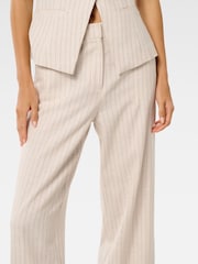 Forever New Natural Blake Pinstripe Wide Leg Trousers - Image 4 of 5