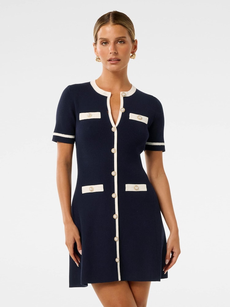Forever New Kerry Petite Contrast Knitted Mini Dress - Bild 1 von 5 Forever New Kerry Petite Contrast Knitted Mini Dress - Bild 1 von 5