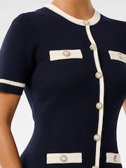 Forever New Blue Kerry Petite Contrast Knitted Mini Dress - Image 3 of 5