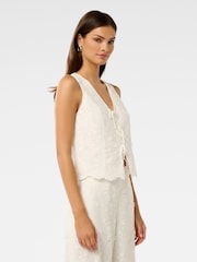 Forever New White Colette Broderie Top - Image 3 of 5