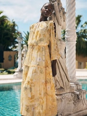 Forever New Gold Wendy Waist Tie Midi Dress - Image 1 of 4