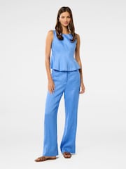 Forever New Blue Penny Peplum Top - Image 1 of 5