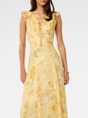 Forever New Gold Lenny Godet Printed Midi Dress - Image 4 of 4