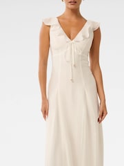 Forever New White Lenny Petite Godet Midi Dress - Image 3 of 4