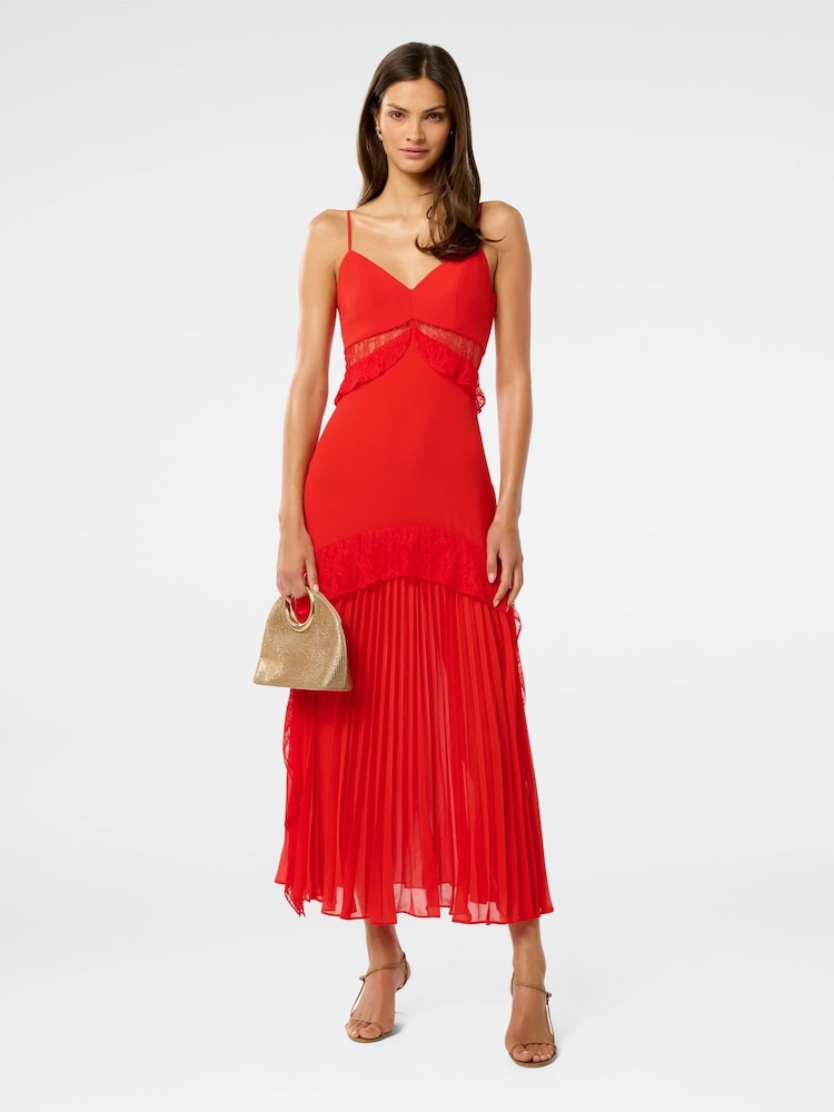 Forever New Red Lara Pleated Ruffle Maxi Dress - Image 3 of 5