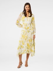Forever New Yellow Sutton Ruffle Hem Midi Dress - Image 1 of 4