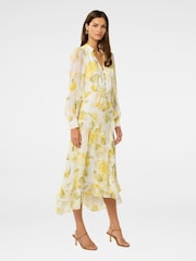 Forever New Yellow Sutton Ruffle Hem Midi Dress - Image 4 of 4