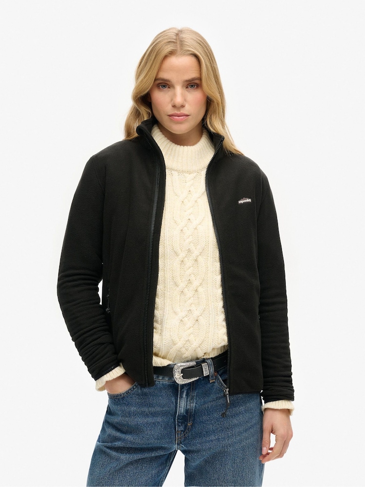 Superdry Black Full Zip Polar Fleece - Image 1 of 6