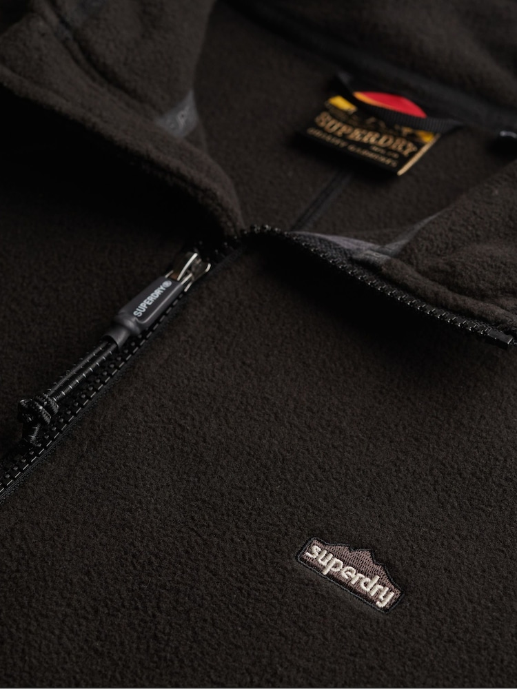 Superdry Black Full Zip Polar Fleece - Image 6 of 6
