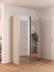 Rauch Champagne Cameron Mirror 1.3m Sliding Semi-Fitted Wardrobe - Image 1 of 6