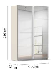 Rauch Champagne Cameron Mirror 1.3m Sliding Semi-Fitted Wardrobe - Image 4 of 6